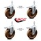 Service Caster 5 Inch High Temp Phenolic Swivel 12mm Stem Caster Set with Total Lock Brake SCC-TSTTL20S514-PHSHT-M1215-4 - alternate 3